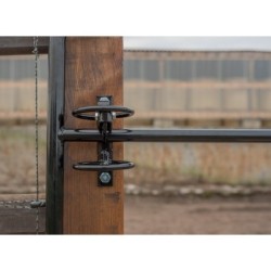 Complete zwart gepoedercoate poort 1,5 m -  PRE-SHIELD® - inclusief poortpalen + hang- en sluitwerk - weidepoort