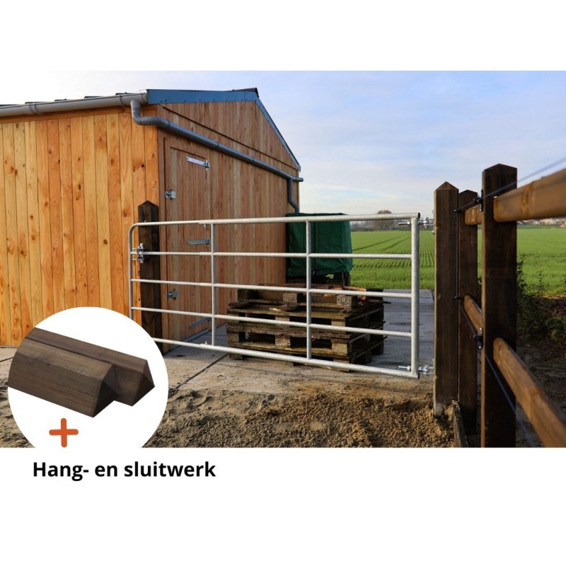 Complete gegalvaniseerde poort 2 tot 3 meter - PRE-SHIELD® - weidepoort