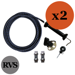 Poortgreepset dubbel RVS