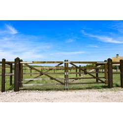Complete dubbele Engelse poort 2 x 2,1 m (totaal 4,2 m) - PRE-SHIELD® - inclusief poortpalen + hang- en sluitwerk - weidepoort