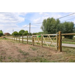 Complete dubbele Engelse poort 2 x 2,4 m (4,8 m) -Tanalith-E - inclusief poortpalen + hang- en sluitwerk - weidepoort