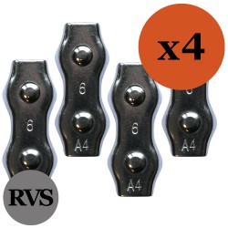 RVS Koordverbinder 6mm 4 stuks